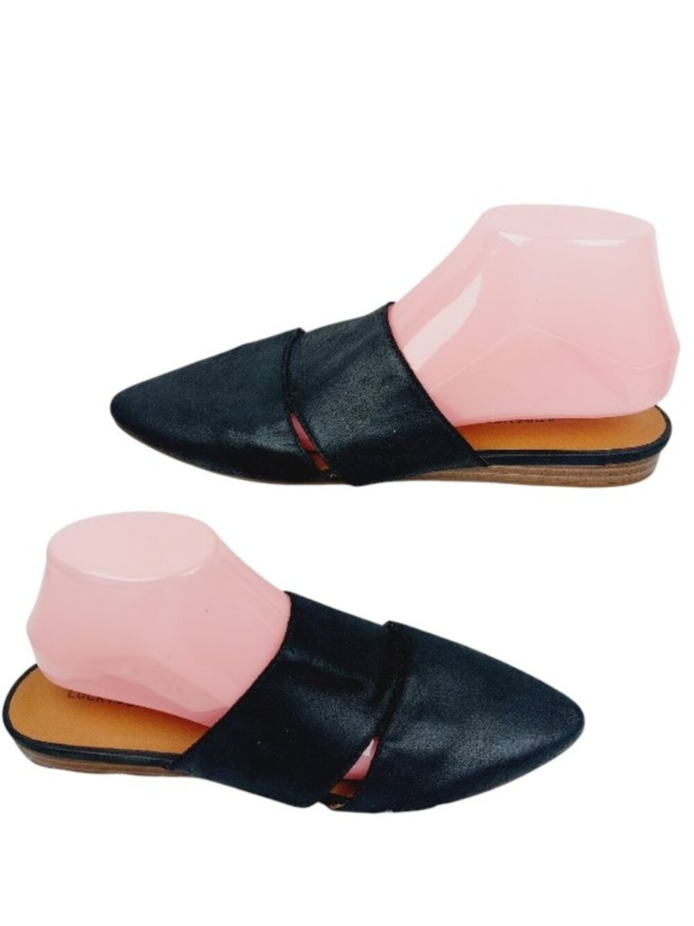 Lucky Brand Women's Black Baamira Almond Toe Leather Slip-On Casual Mules Sz 10